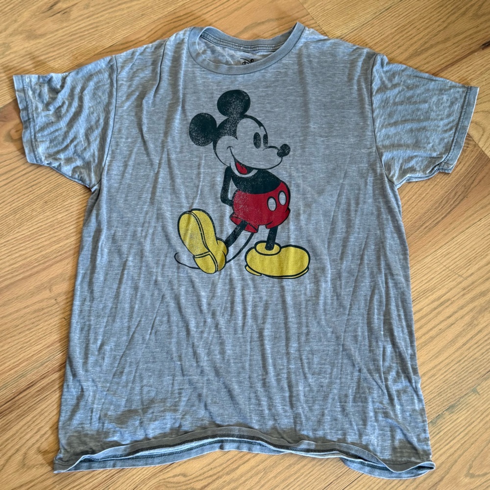 Disney Vintage Mickey Mouse Burn-out Super-soft Tee - Large